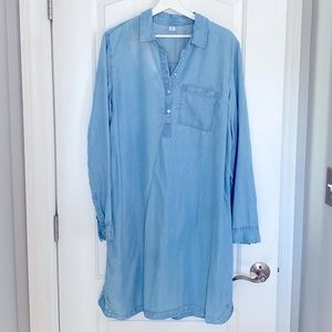 Old Navy Shirt Dress Light Denim Chambray XL Tall, EUC
